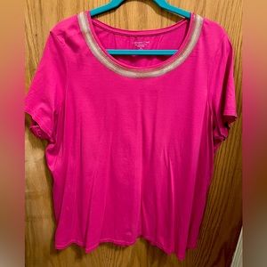Coldwater Creek T-Shirt with embellished neckline Size 2X